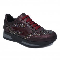 Pantofi sport copii - Pantofi sneakers fete cu talpa inalta din piele 2027 mov 35-40
