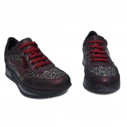 Pantofi sport copii - Pantofi sneakers fete cu talpa inalta din piele 2027 mov 35-40