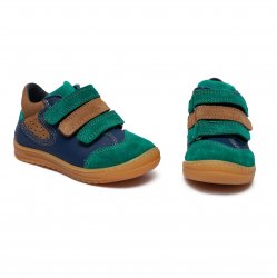 Pantofi sport copii - Pantofi sport copii din piele cu talonet 799 blu verde 19-30