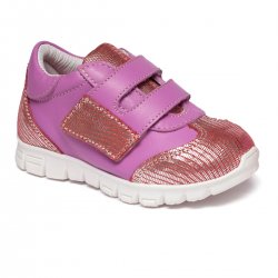 Pantofi sport copii - Pantofi sport fete din piele cu talonet pj shoes Tokyo lila roz 18-26