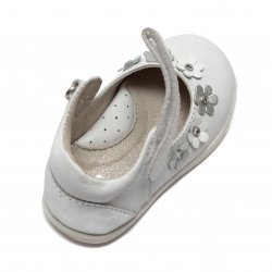 Pantofi balerini copii  - Pantofiori balerini fetite din piele cu talonet pj shoes Emma alb 20-26