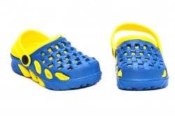 Papuci copii  - Papuci copii de plaja 1033 albastru galben 18-35