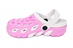 Papuci copii  - Papuci fete din cauciuc 1033 roz alb 18-35