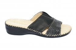 Papuci  - Papuci dama flexibili piele naturala Jana 7003 negru 35-41