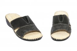Papuci  - Papuci dama flexibili piele naturala Jana 7003 negru 35-41