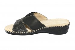 Papuci  - Papuci dama flexibili piele naturala Jana 7003 negru 35-41