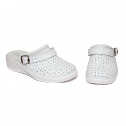 Papuci  - Papuci medicinali dama piele 4000 alb catarama 36-41