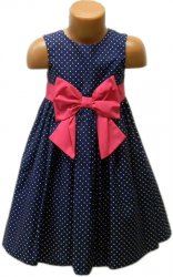Rochii fete - Rochie fete 1158 blumarin cu buline albe