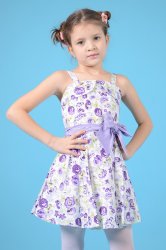 Rochii fete  - Rochii fete 1182 cu imprimeu floral si bretele