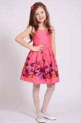 Rochii fete  - Rochii fete cu fundite si bretele 1418 roz