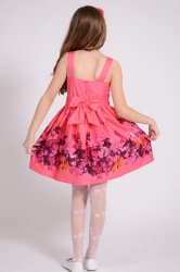 Rochii fete  - Rochii fete cu fundite si bretele 1418 roz