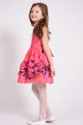 Rochii fete  - Rochii fete cu fundite si bretele 1418 roz