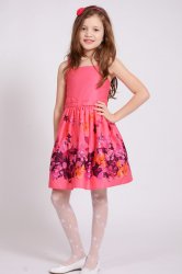 Rochii fete  - Rochii fete cu fundite si bretele 1418 roz