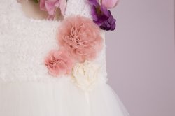 Rochii ocazii fete  - Rochii fete hey princess flowers 219.01 alb 3luni-12ani