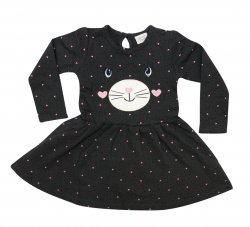 Rochii fete  - Rochita fete 8707 gri buline 98-128cm