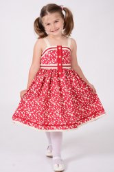 Rochii fete  - Rochii fete grena cu buline crem si bretele 1425 1-6ani