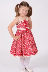 Rochii fete  - Rochii fete grena cu buline crem si bretele 1425 1-6ani