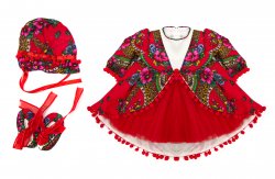Rochii ocazii fete - Rochite fete traditionala botez set Eniko 3luni-1an