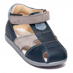 Sandale copii - Sandale baieti avus din piele AV37 blu gri 17-26