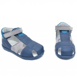 Sandale copii - Sandale baieti avus din piele AV37 blu gri a 17-30