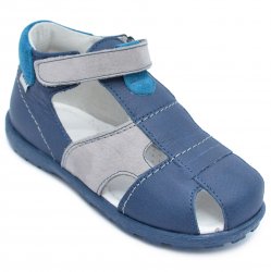 Sandale copii - Sandale baieti avus din piele AV37 blu gri a 17-30