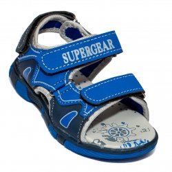 Sandale copii - Sandale baieti cu brant din piele 1298 gri negru 25-30