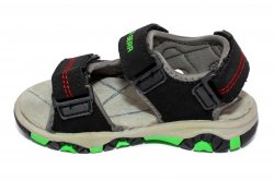Sandale copii - Sandale baieti cu brant din piele 298 negru verde 24-30