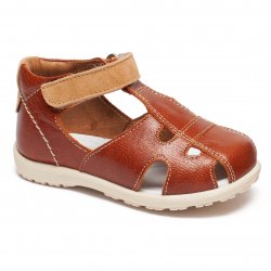 Sandale copii  - Sandale copii din piele cu talonet AV37 caramel 17-30