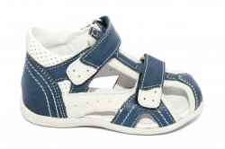 Sandale copii - Sandale baieti hokide picior lat 311 blu alb 18-24