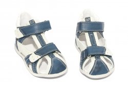 Sandale copii - Sandale baieti hokide picior lat 311 blu alb 18-24