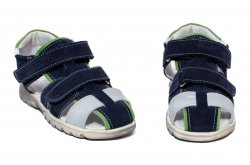 Sandale copii - Sandale baieti hokide picior lat gros 357 blu gri v 26-32