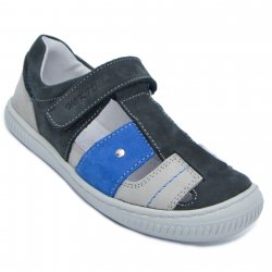 Sandale copii - Sandale baieti piele hokide 422 blu gri albastru 26-35