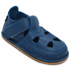 Incaltaminte flexibila copii  - Sandale barefoot baieti din piele 2022 blu 17-25
