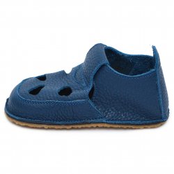 Incaltaminte flexibila copii  - Sandale barefoot baieti din piele 2022 blu 17-25