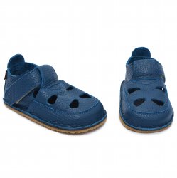 Incaltaminte flexibila copii  - Sandale barefoot baieti din piele 2022 blu 17-25