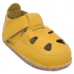 Incaltaminte flexibila copii  - Sandale barefoot baieti din piele 2022 blu 17-25