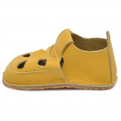 Incaltaminte flexibila copii  - Sandale barefoot copii din piele 2022 galben 17-25