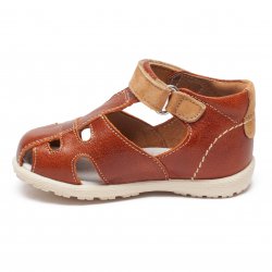 Sandale copii  - Sandale copii din piele cu talonet AV37 caramel 17-30