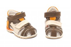 Sandale copii - Sandale copii picior lat hokide 405 maro port 18-25