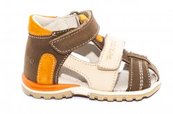 Sandale copii - Sandale copii picior lat hokide 405 maro port 18-25