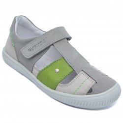 Sandale copii - Sandale baieti piele hokide 422 blu gri albastru 26-35