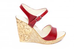 Sandale dama  - Sandale cu platforma dama piele Tisa 387 rosu 34-41