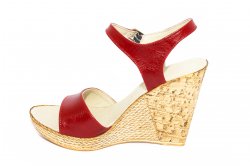 Sandale dama  - Sandale cu platforma dama piele Tisa 387 rosu 34-41