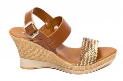 Sandale dama  - Sandale cu platforma dama piele naturala 072 maro 35-41