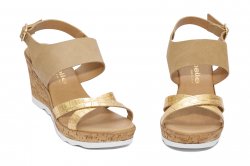 Sandale dama - Sandale dama cu platforma piele naturala U386 auriu bej 35-41