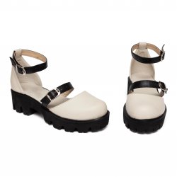 Sandale dama  - Sandale dama din piele 1804 Cika bej negru 34-41