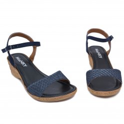 Sandale dama  - Sandale dama platforma piele 111 blu lux 35-41