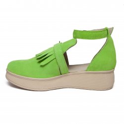 Sandale copii  - Sandale domnisoare din piele 1803 verde 34-41