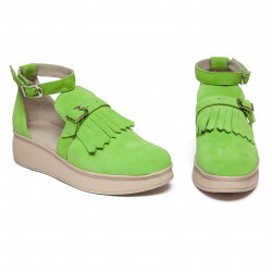 Sandale copii  - Sandale domnisoare din piele 1803 verde 34-41