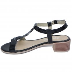 Sandale copii - Sandale domnisoare din piele Prego 404 negru lac 36-41
